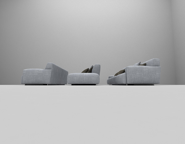 设计本布艺组合沙发3d模型下载