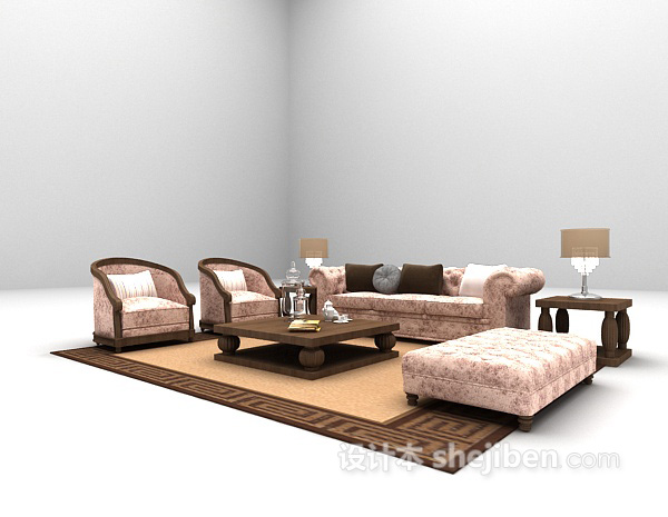 免费现代组合沙发免费3d模型下载