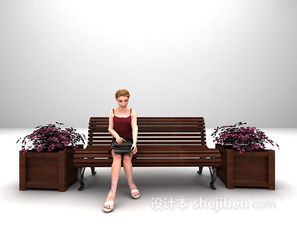 室外休闲椅3d模型下载