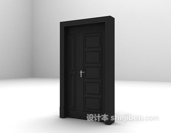 设计本黑色木质门推荐3d模型下载