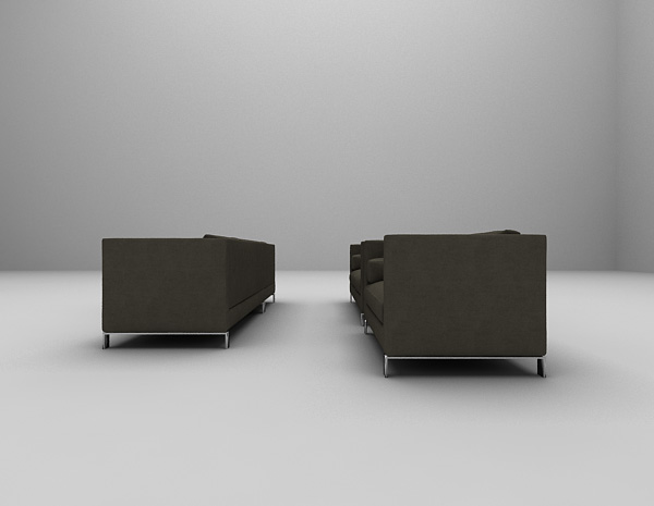 设计本黑色沙发组合3d模型下载