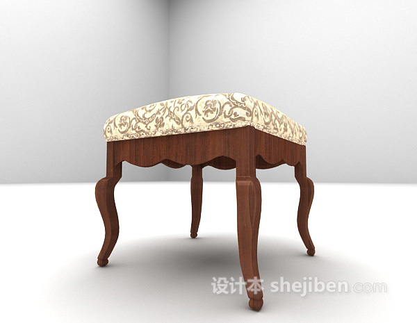 欧式风格矮凳沙发3d模型下载