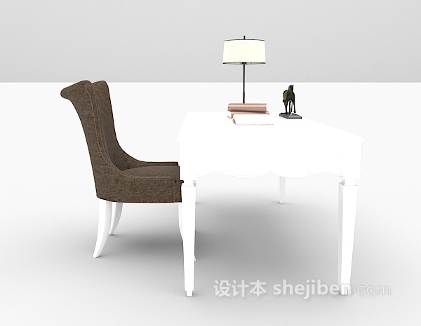 设计本白色书桌推荐3d模型下载