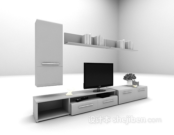现代风格现代风格电视柜3d模型下载