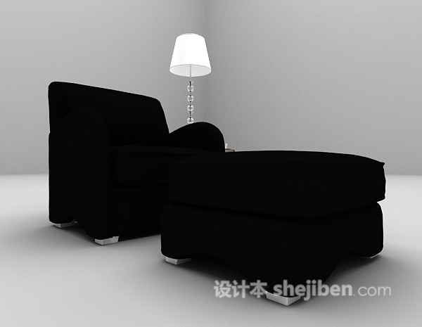免费黑色沙发3d模型下载