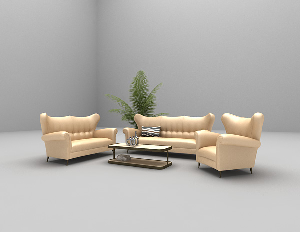 免费浅色现代沙发3d模型下载