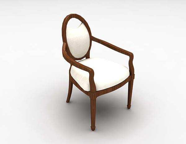 欧式新古典风格单椅3d模型下载