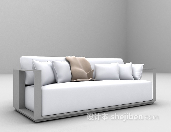 免费简约新中式沙发3d模型下载