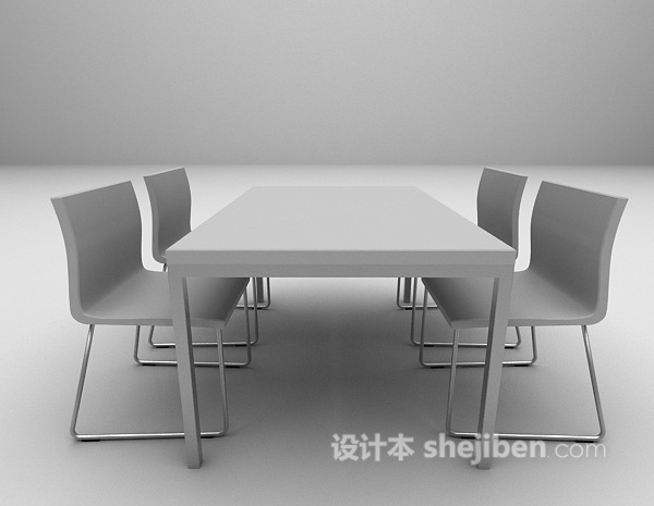 设计本木色餐桌欣赏3d模型下载