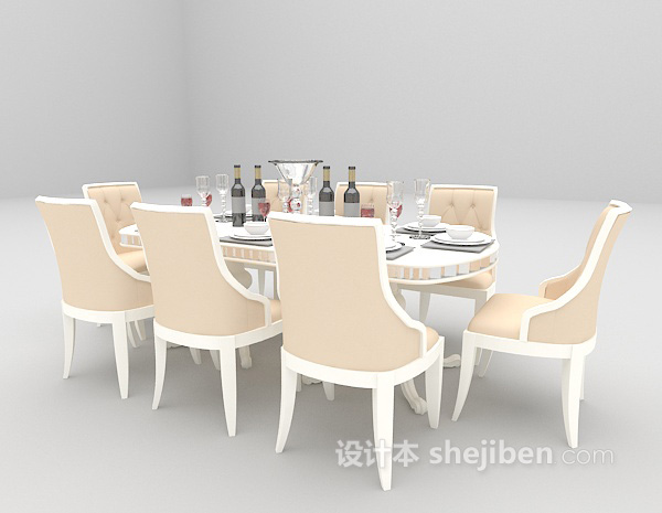 免费欧式餐桌3d模型下载