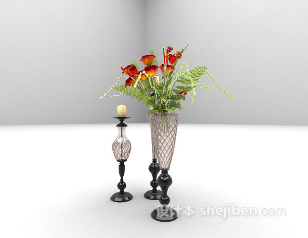 设计本创意花瓶摆设3d模型下载