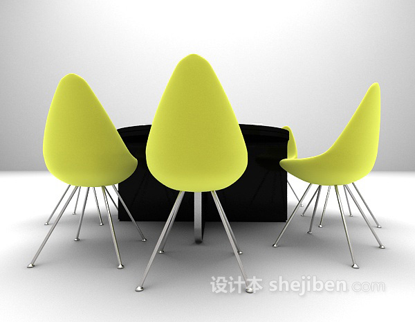 现代个性桌椅3d模型下载