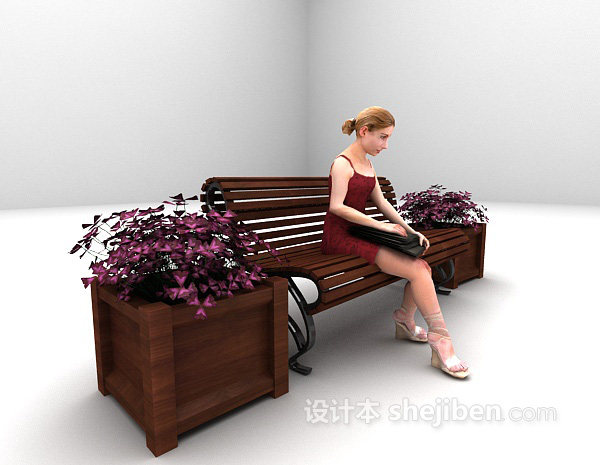 现代风格室外休闲椅3d模型下载