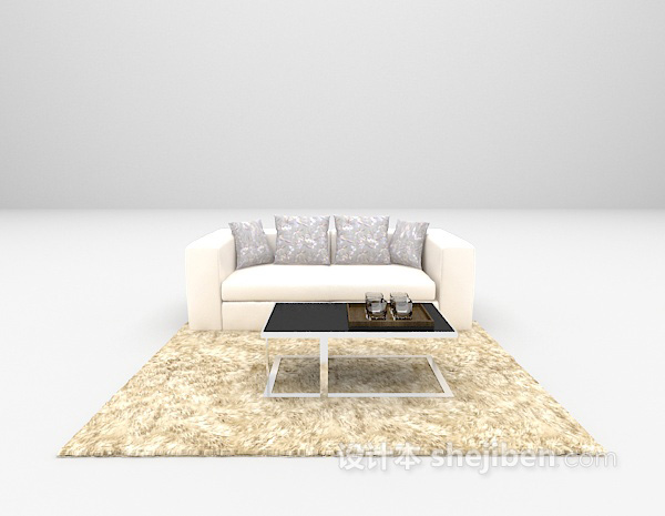 浅色沙发3d模型下载