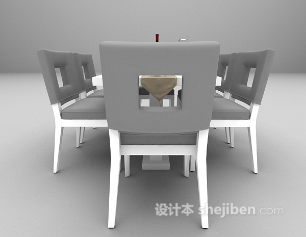设计本简约木质餐桌3d模型下载