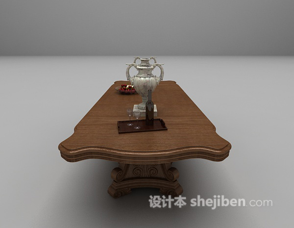 设计本欧式棕色餐桌大全3d模型下载