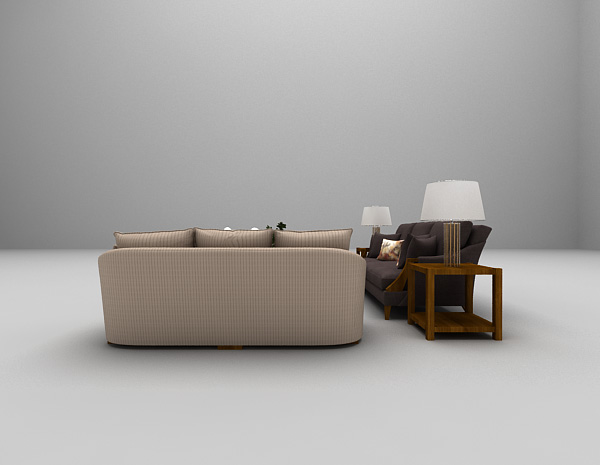 设计本家庭沙发3d模型下载