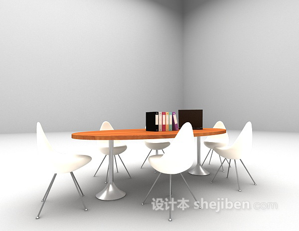 现代风格木质会议桌3d模型下载
