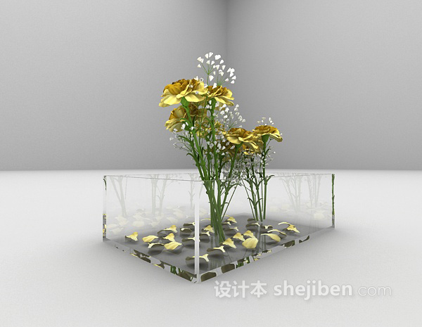 现代风格植物装饰3d模型下载