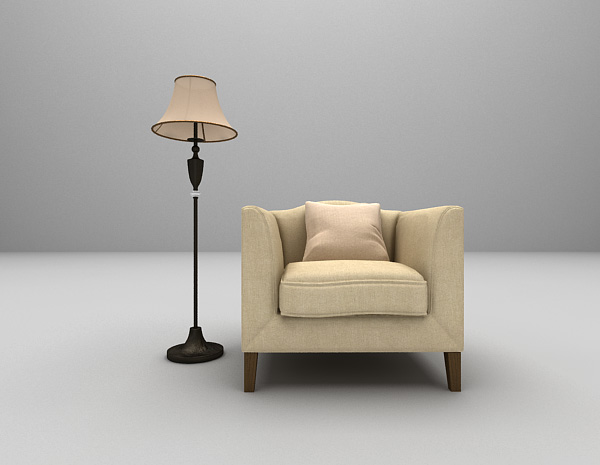 欧式紫色沙发3d模型下载