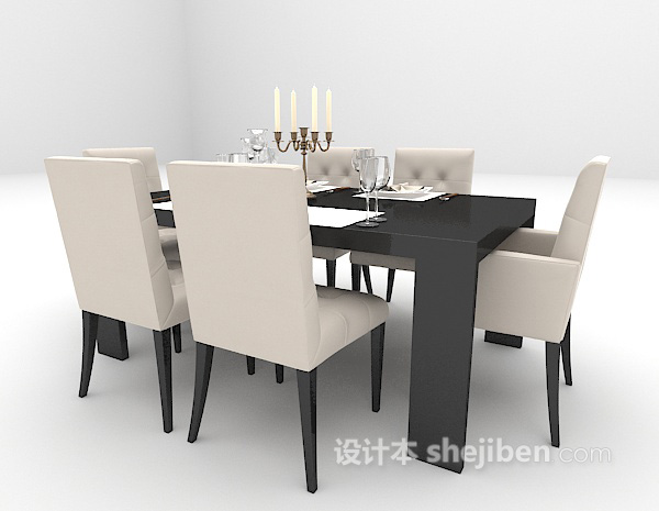免费欧式西餐餐桌大全3d模型下载