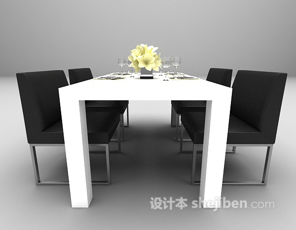 设计本桌椅3d模型下载