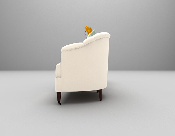 设计本浅色单人沙发3d模型下载