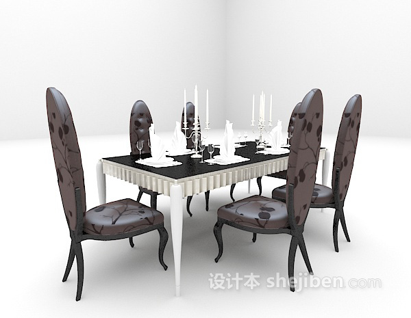 欧式风格欧式个性桌椅3d模型下载