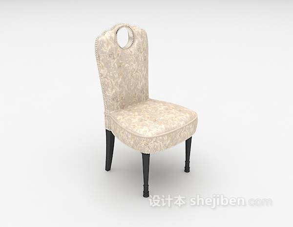 欧式风格欧式白色家居椅3d模型下载