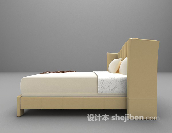 设计本木质床欣赏3d模型下载