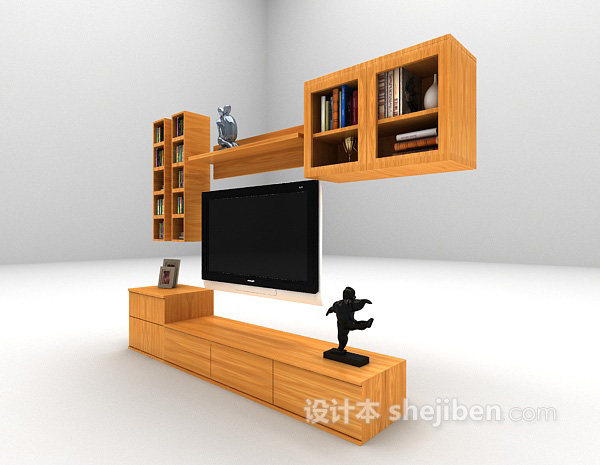 现代风格多功能电视柜3d模型下载