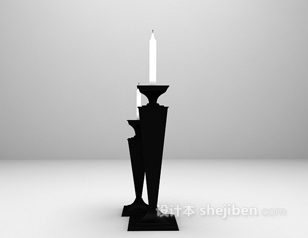 黑色烛台灯3d模型下载