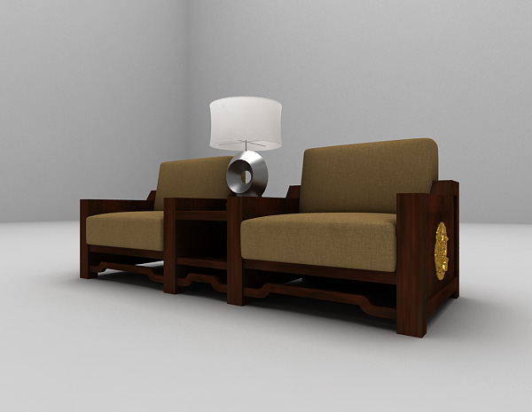 免费中式单人沙发3d模型下载