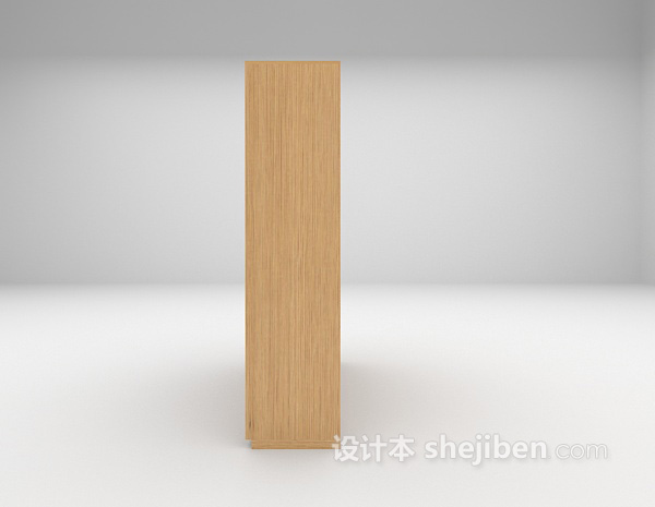 设计本灰色木质书柜3d模型下载