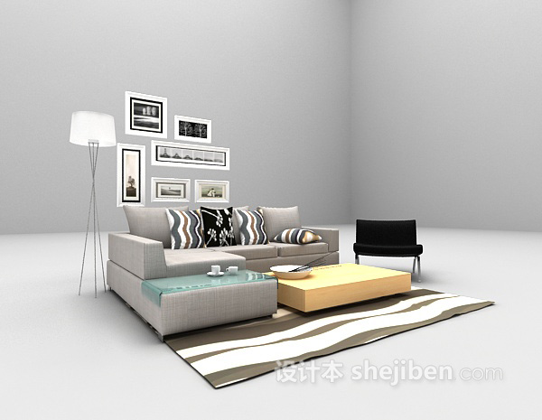 多人家庭沙发3d模型下载