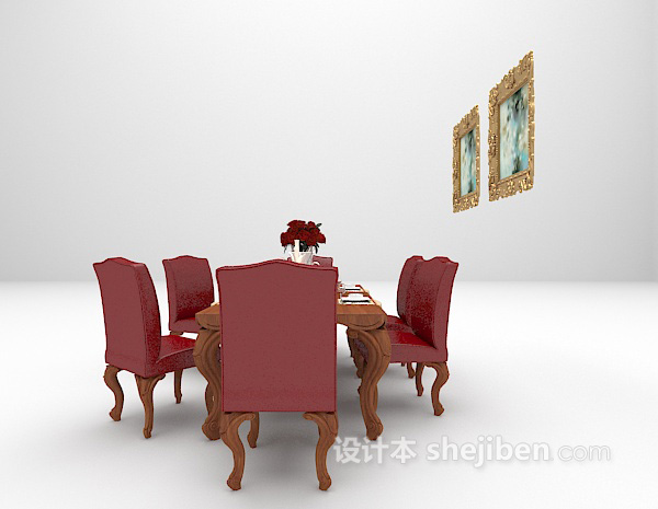 设计本桌椅组合3d模型下载