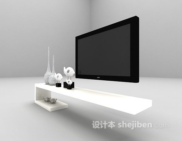 现代风格现代简约电视柜3d模型下载