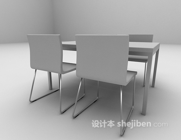 免费木色餐桌欣赏3d模型下载