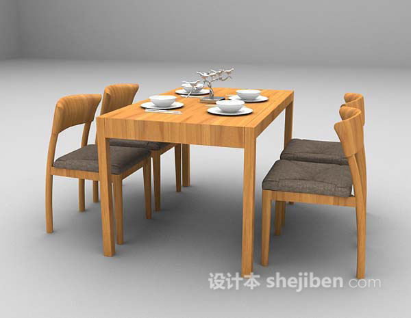 设计本家庭餐桌3d模型下载