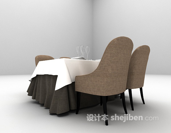 欧式风格欧式餐桌椅3d模型下载