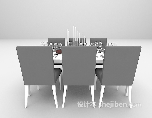 设计本现代风格餐桌推荐3d模型下载