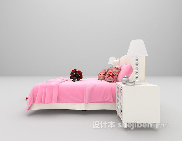 设计本白色床推荐3d模型下载