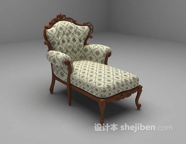 欧式风格布艺椅3d模型下载
