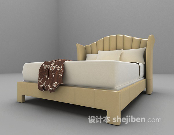 免费木质床欣赏3d模型下载