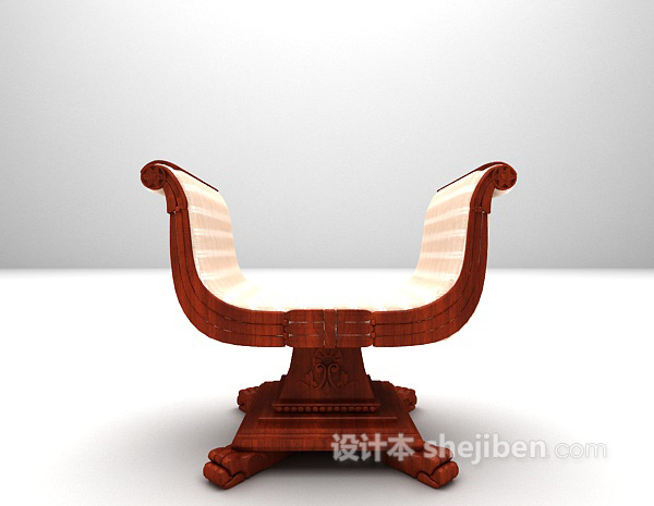 U型椅3d模型下载