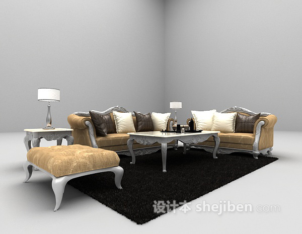 欧式风格沙发组合欧式风格3d模型下载
