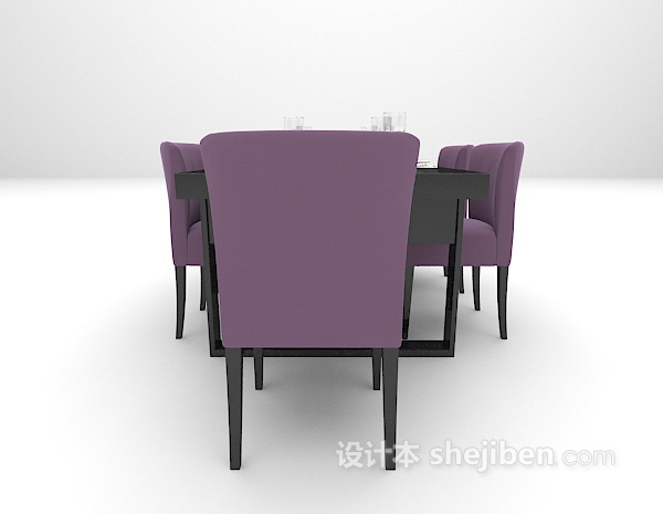 设计本现代黑色餐桌欣赏3d模型下载