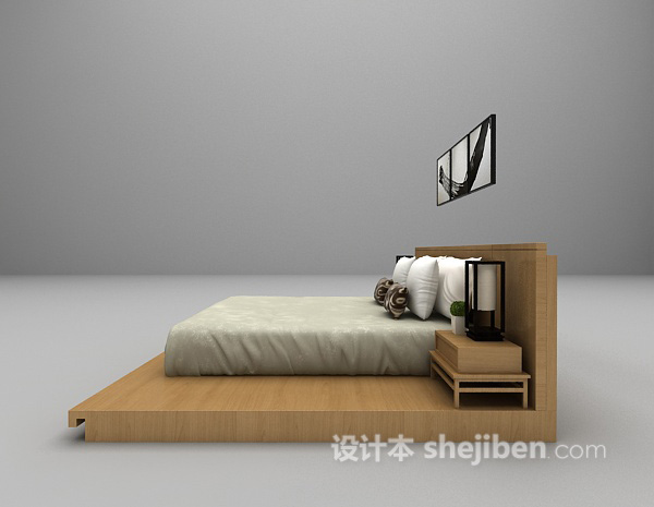 设计本木质矮床推荐3d模型下载