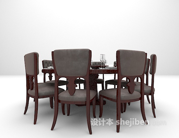 欧式木质餐桌大全3d模型下载