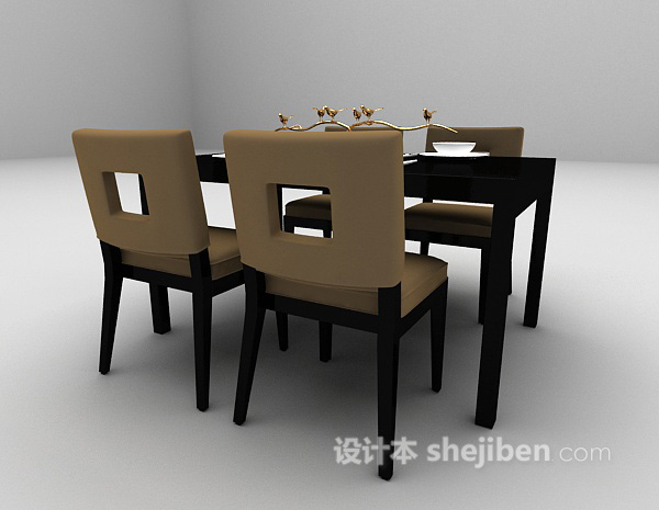 免费木质桌椅3d模型下载